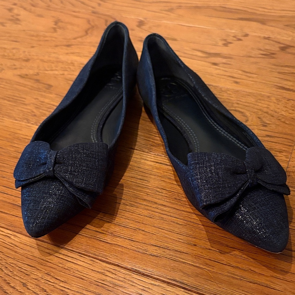 Tory Burch Navy Bow Flats